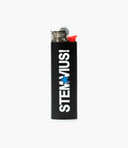 stemvius Lighter front – black matte Bic lighter with stemvius logo print, collectible accessory Barcelona