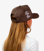 stemvius Patchwork Brown Cap male model lifestyle – stemvius headwear Not Merch Anymore