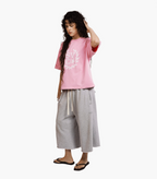 University Pink T-shirt worn by a model, full length front view