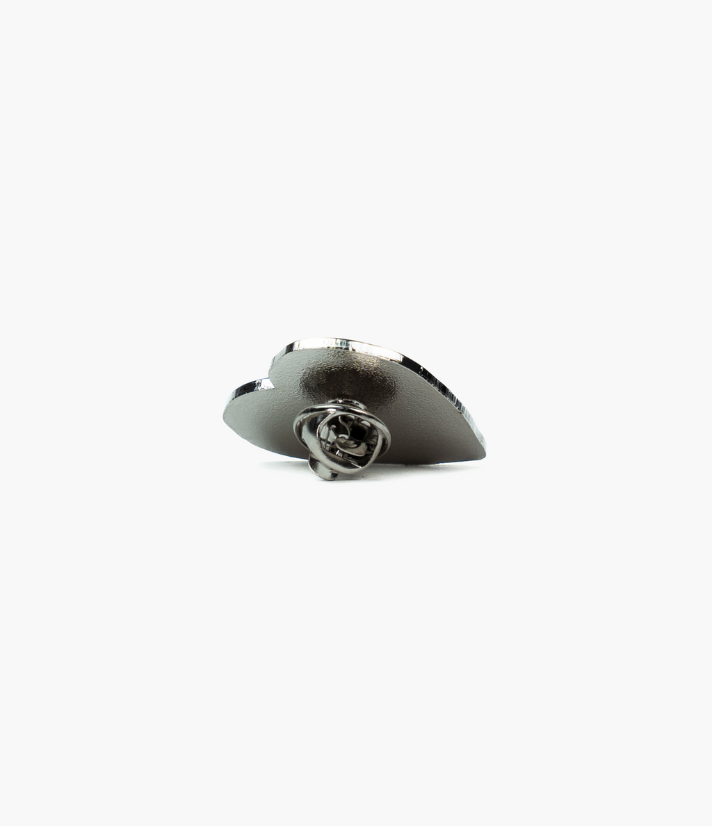 stemvius Blue Love Pin back view – metal butterfly clutch backing, hard enamel finish